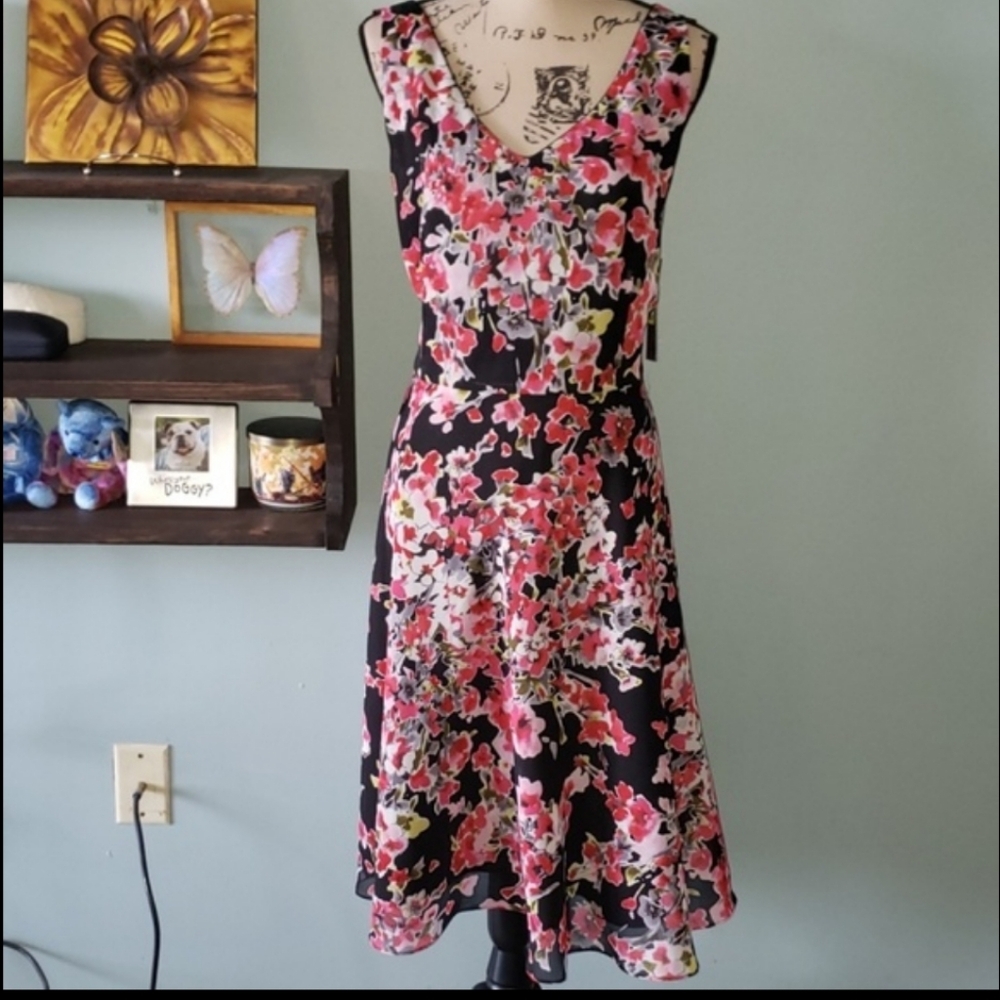New Preston & York Floral A-Line Fit & Flare Dress Size 18